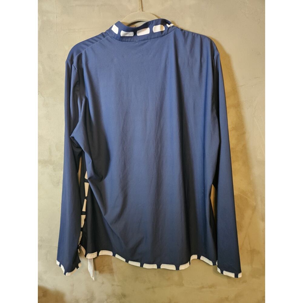ACEGOLFS Women’s XXXL Blue/White Long Sleeve 1/4 Zip Golf Polo UV Stretch - Picture 4 of 6